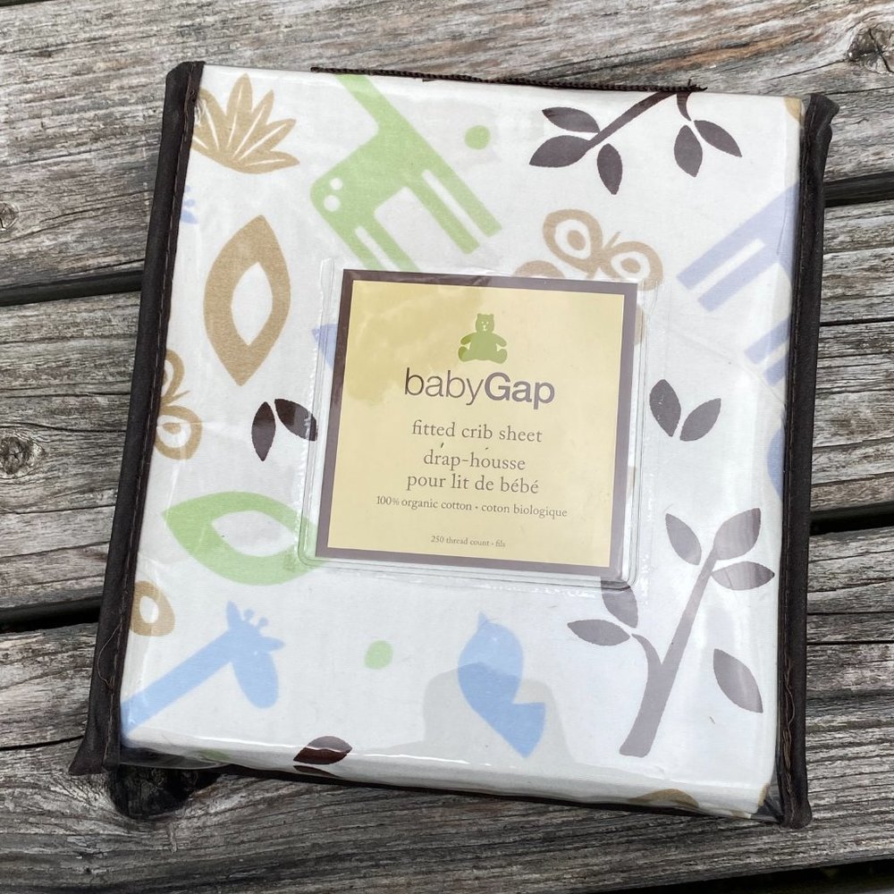 Baby GAP Organic Cotton Safari Fitted Crib Sheet